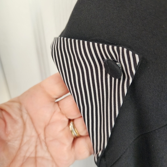 Voodoo Vixen Black Reto Vintage Look Dress with Striped Details Sz Large - Picture 5 of 8